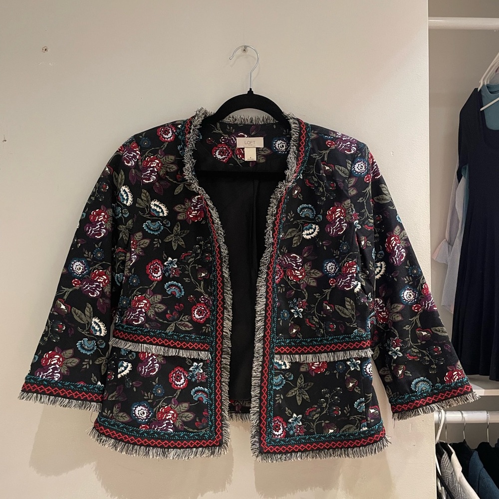 LOFT blazer BOHO paisley floral